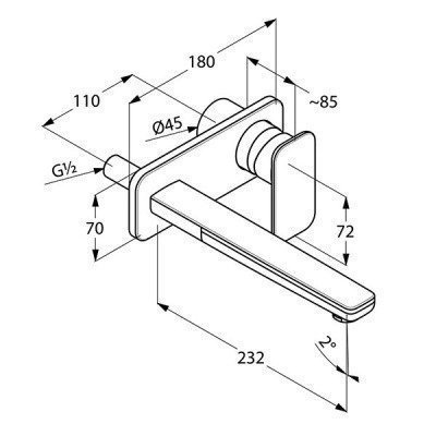 Смеситель для раковины  Kludi  -  E2 (492450575)