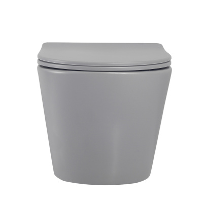 Унитаз ABBER Bequem подвесной серый матовый, безободковый (AC1102MG)