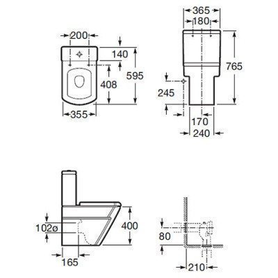 Унитаз-компакт напольный (чаша) Roca - Hall (342629000) Унитаз-компакт напольный (чаша) Roca - Hall (342629000)