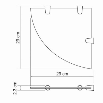 K-533 Полка  стеклянная угловая (K-533)