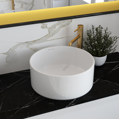 Раковина накладная Aqueduto ESPIRAL круглая D400, белый глянцевый (ESP0110)