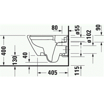 Унитаз подвесной Duravit D-Neo без сиденья, белый (2577090000)