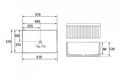 Раковина накладная ABBER Rechteck белая (AC2216)