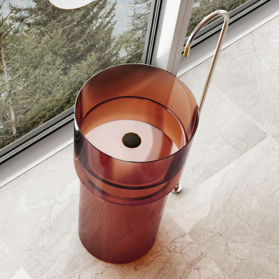 Раковина отдельностоящая прозрачная ABBER Kristall (AT2701Opal-H)