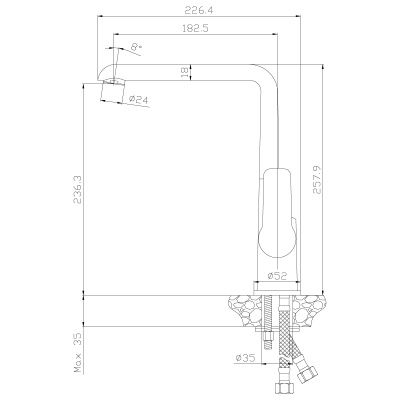 Смеситель Rossinka для кухни (W35-23)
