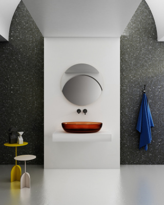 Раковина накладная прозрачная ABBER Kristall (AT2801Opal)