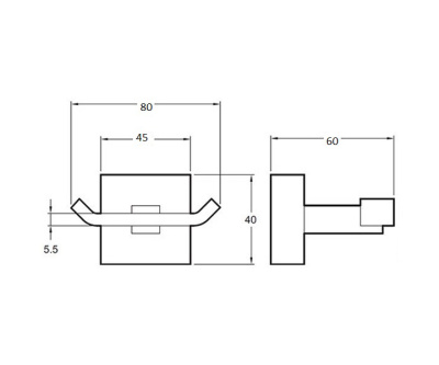 Крючок подвесной Bronze de Luxe (двойной) (10507)