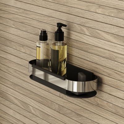 Полка, нержавеющая сталь,черная, IDDIS (SHE12SBi44)