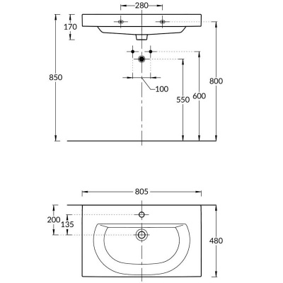 Умывальник мебельный Kerama Marazzi - Buongiorno (BG.wb.80)