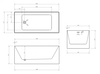 Акриловая ванна ABBER (AB9274-1.5)