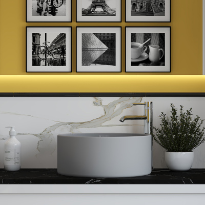 Раковина накладная Aqueduto ESPIRAL круглая D400, серый матовый (ESP0130)