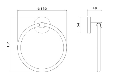 Полотенцедержатель кольцо AQUATEK ОБЕРОН (AQ4212CR)