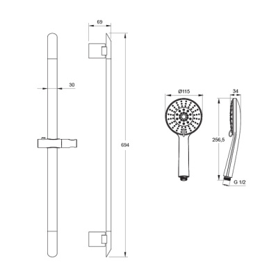 Душевой гарнитур, Mirro, IDDIS (MIRST5Fi16)