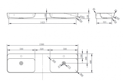 Раковина подвесная прозрачная ABBER Kristall двойная, красная (AT2807Rubin)