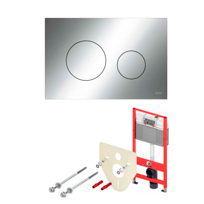 Комплект TECEbase 2.0 для установки подвесного унитаза с панелью смыва TECEloop хром глянцевый (K440921) Комплект TECEbase 2.0 для установки подвесного унитаза с панелью смыва TECEloop хром глянцевый (K440921)