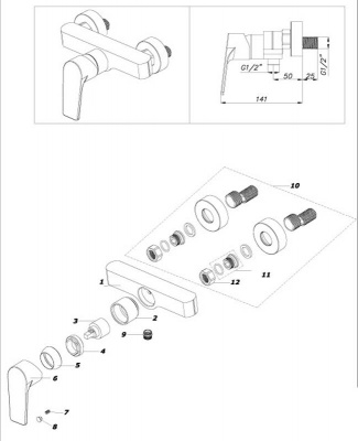TREYA Смеситель для душа (AZ-15680621) TREYA Смеситель для душа (AZ-15680621)
