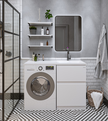 Раковина Grossman "МАРСАЛ-120 см" правая белая + кронштейн (5217120)