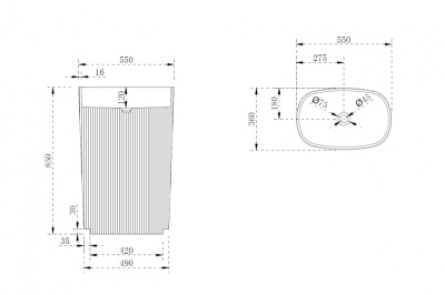 Раковина отдельностоящая ABBER Stein фиолетовая (AS2502Violett)