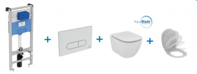 Комплект система инсталляции + унитаз Ideal Standard Tesi AquaBlade (R030501)