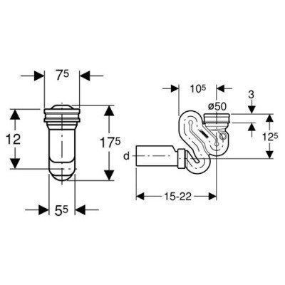 Сифон скрытого монтажа - Geberit (152.942.11.1) Сифон скрытого монтажа - Geberit (152.942.11.1)