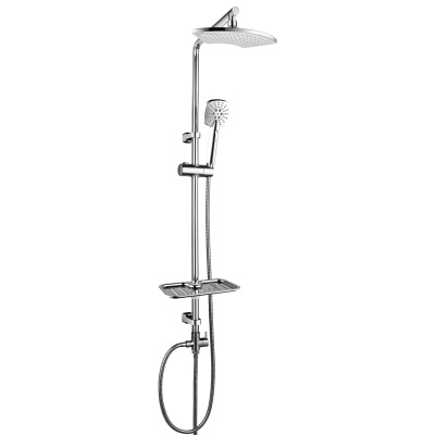 Душевой гарнитур Lemark с фиксированной высотой штанги и верхней душевой лейкой "Тропический дождь" (LM8805C)