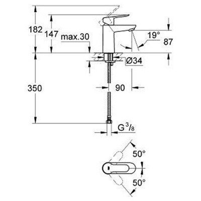 Смеситель для раковины Grohe - BauEdge (23330000)