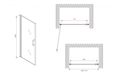 Душевая дверь ABBER Sonnenstrand (AG04100M)