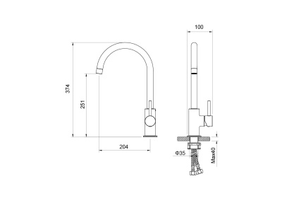 Смеситель для кухни AQUATEK ЕВРОПА (AQ1382CR)