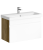 Подвесная тумба Aqwella Smart с одним ящиком, цвет дуб балтийский с умывальником (SRT0108DB)