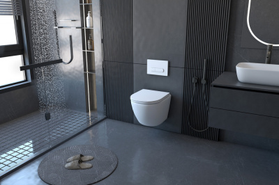 Унитаз ABBER Bequem подвесной белый, безободковый (AC1100)