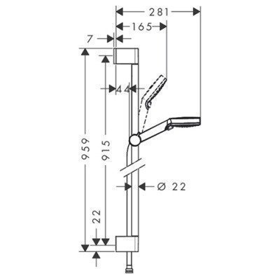 Душевой гарнитур Hansgrohe - Crometta Vario 90см (26536400)
