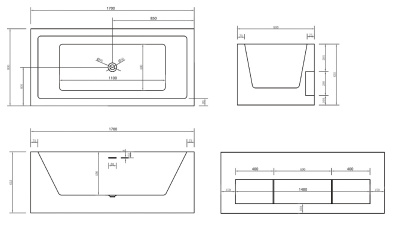 Акриловая ванна ABBER (AB9339-1.7)