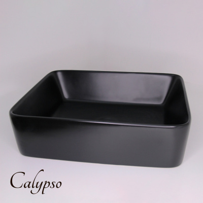 Раковина чёрная накладная Calypso прямоугольная 475х370х140мм (CS2074-MB)