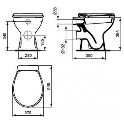 Унитаз приставной Vidima - Сева Фрэш (E406261)