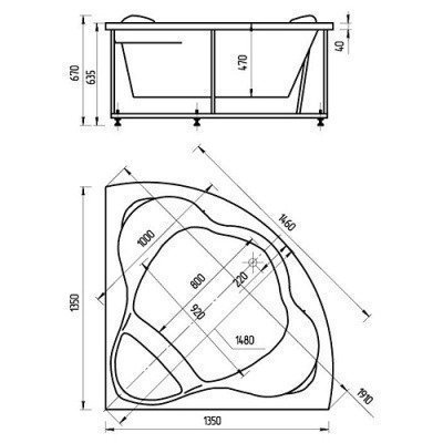 Ванна акриловая Aquatek - Галатея 135x135 (GAL135-0000022)