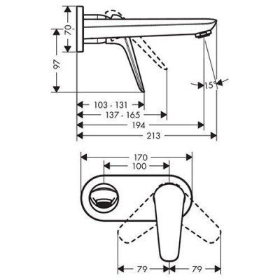 Смеситель для раковины Hansgrohe - Novus (71127000) витринный образец