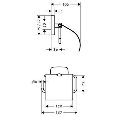 Держатель для бумаги Hansgrohe - PuraVida (41508000)