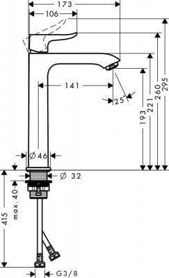 Смеситель для раковины Hansgrohe - Metris (31185000) Смеситель для раковины Hansgrohe - Metris (31185000)