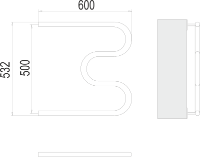 Водяной полотенцесушитель Terminus М-образный 1" БШ 500х600 (4620768880933)