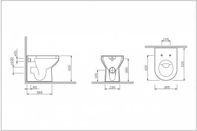 Унитаз приставной AM.PM Spirit 2.0 (C701438WH)