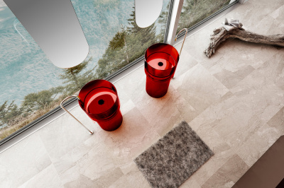 Раковина отдельностоящая прозрачная ABBER Kristall (AT2701Rubin)