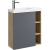 Подвесная тумба Aqwella Alba 60 см левая с одной дверью и открытыми полочками, цвет: корпус - дуб давос, фасад - серый матовый (ALB0106LDD+ALB0706GRМ)