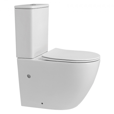 Унитаз ABBER Bequem компакт белый, безободковый (AC1110)