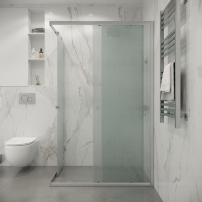 Душевое ограждение Niagara Eco NG-1018-14QMT (100х80х190) прямоугольник,раздвижное,хром,стекло матовое,1 место (NG-1018-14QMT)