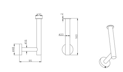 Бумагодержатель для запасного рулона AQUATEK ВЕГА (AQ4007CR)