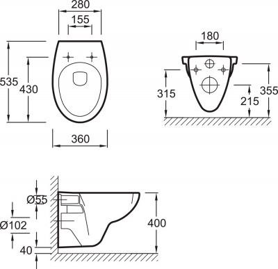 Комплект инсталляция + унитаз Jacob Delafon Patio (E21734RU-00) Комплект инсталляция + унитаз Jacob Delafon Patio (E21734RU-00)