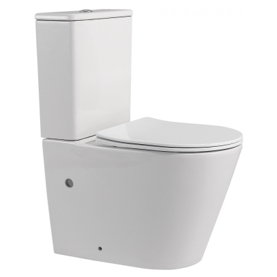 Унитаз ABBER Bequem компакт белый, безободковый (AC1112)