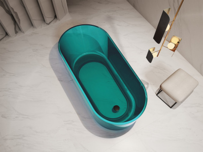 Прозрачная ванна ABBER Kristall бирюзовая (AT9706Aquamarin)