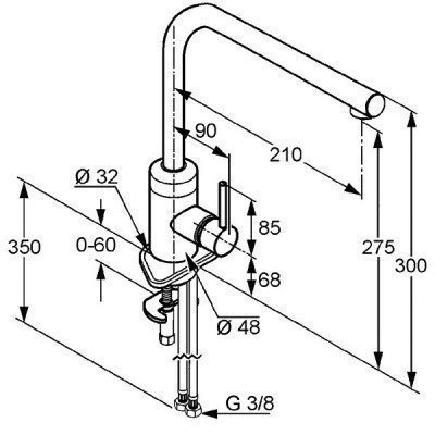 Смеситель для кухни  Kludi  -  L-INE (428140577)