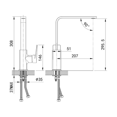Смеситель для кухни, Bridge, IDDIS (BRDSB00i05)